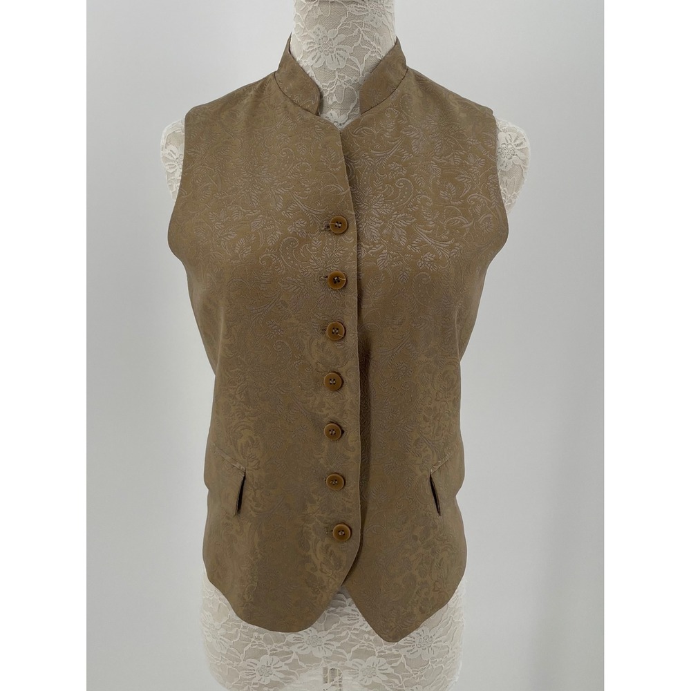 Vintage Calvin Klein Bergdorf Goodman Jacquard Wool Blend Designer Vest S